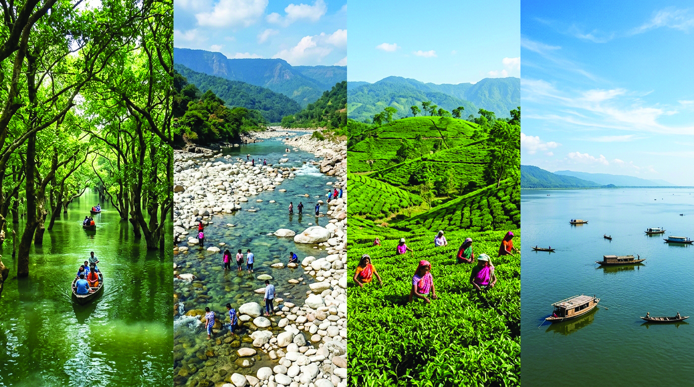 Ratargul, Sada Pathor, Tea Gardens, and Tanguar Haor Destinations